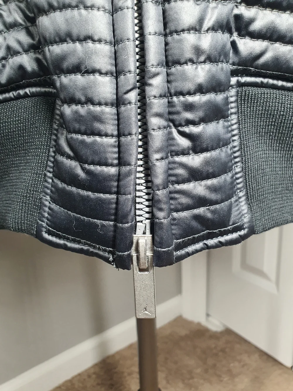 Jordan Bomber Jacket Full Zip Quilted Down Black II5314 010 Men's Size XL $300